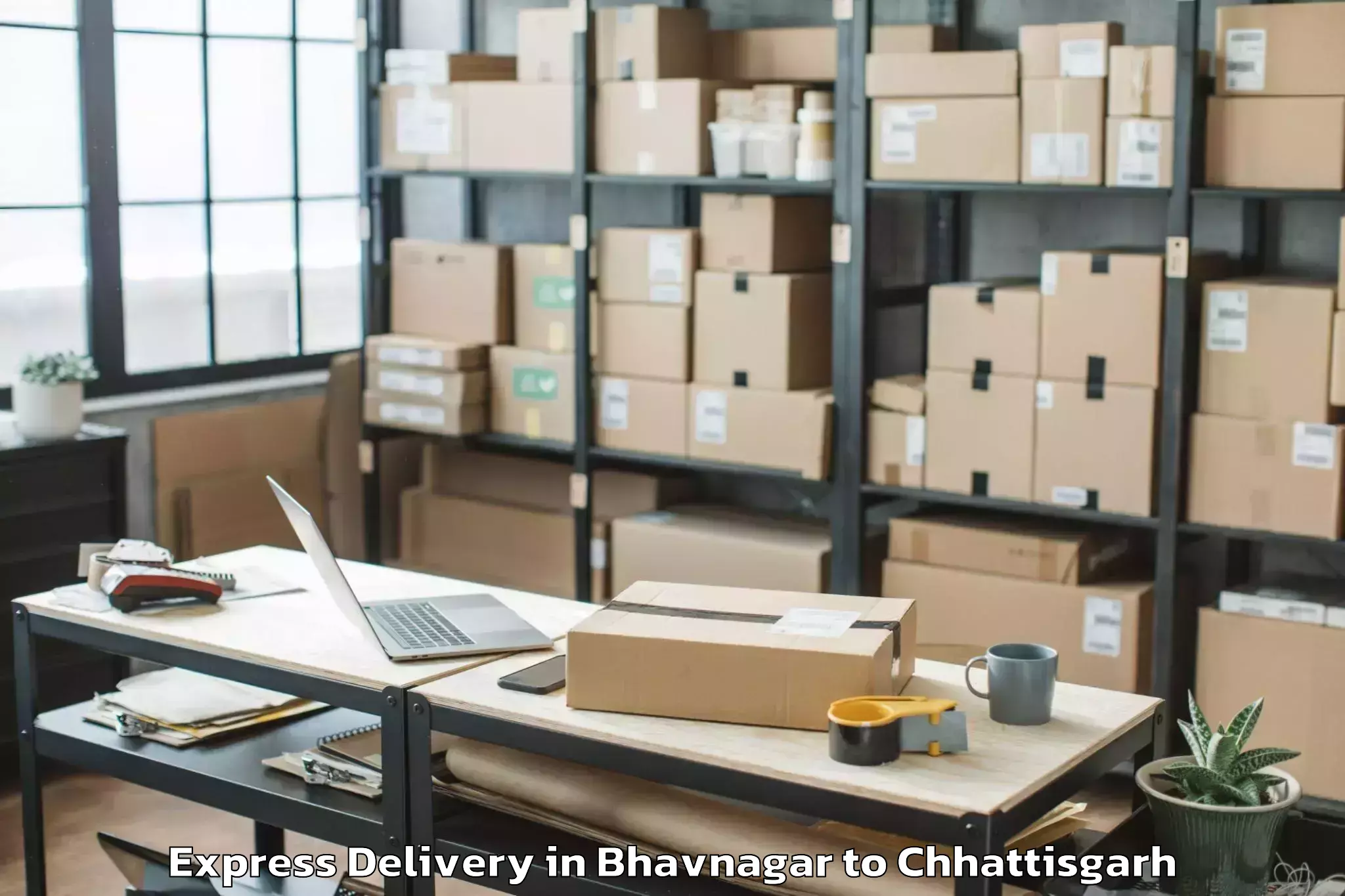 Comprehensive Bhavnagar to Op Jindal University Raigarh Express Delivery